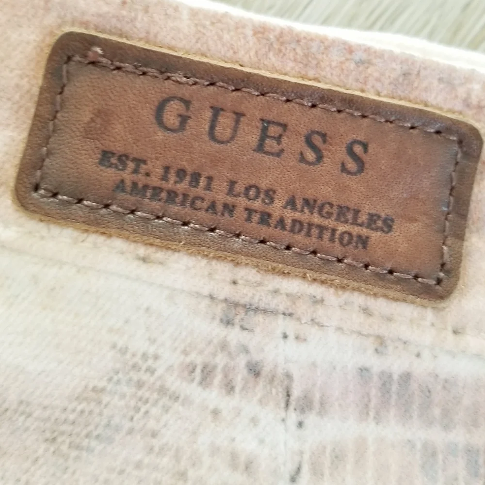 GUESS Longette Milk Showdown Snake Foil Moto Pencil Skirt Festival Boho 90's